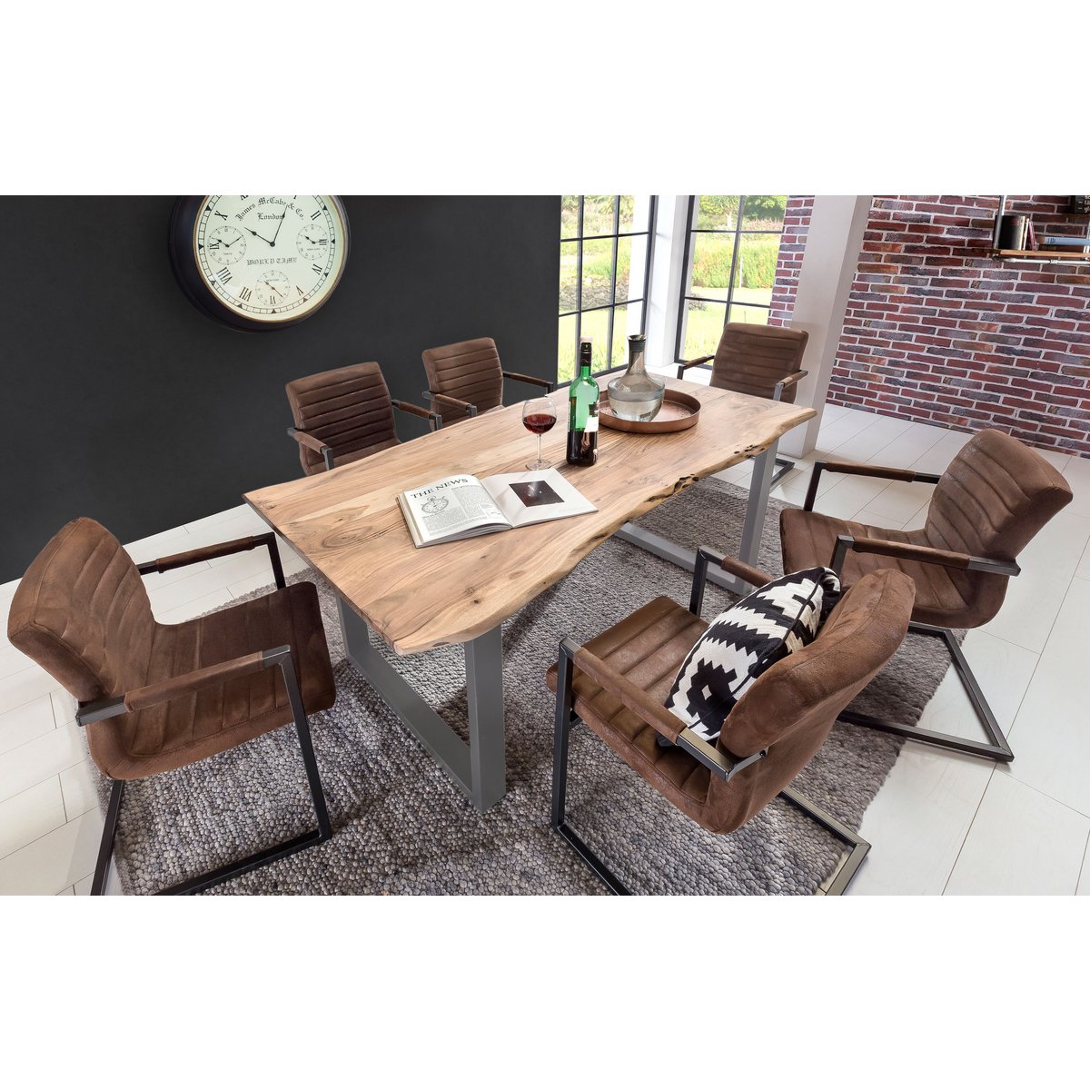 Tafel 240x100 cm Natuurlijk Acacia 56 mm