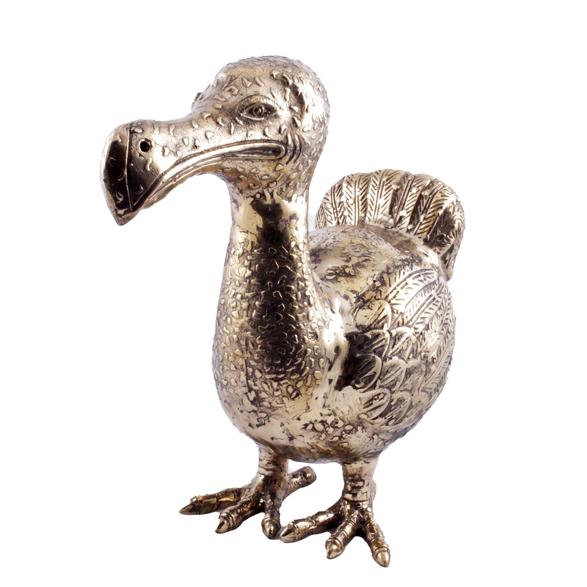 Handgemaakt bronzen Dodo beeld op een boekenplank