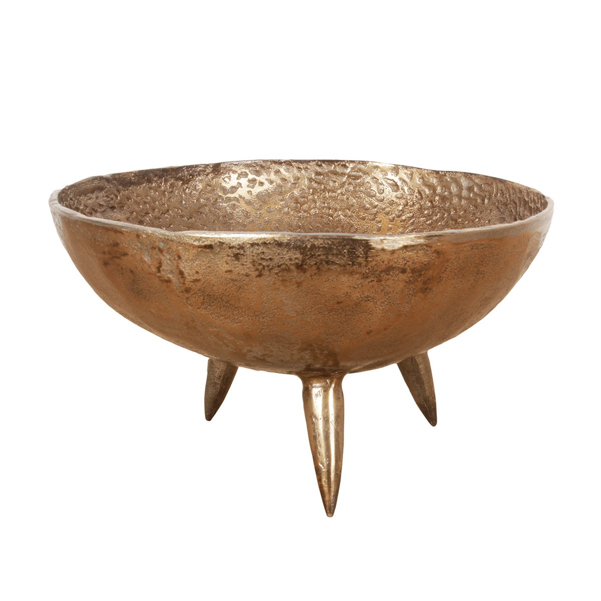 Aluminium schaal met organische vorm op moderne tafel