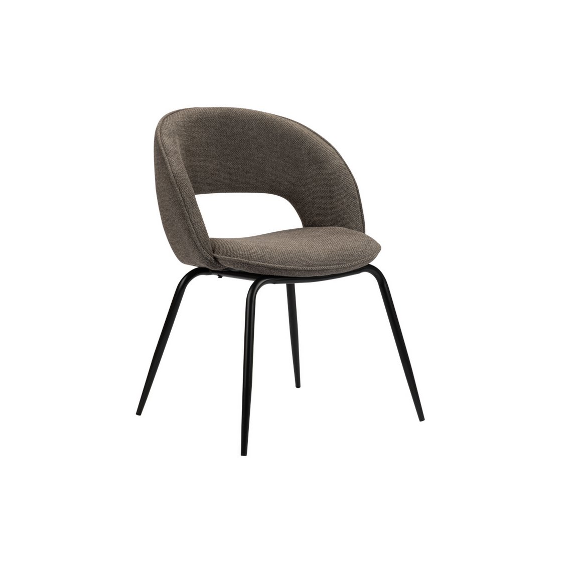 Taupe Rainbow stoel met metalen poten in moderne eetkamer