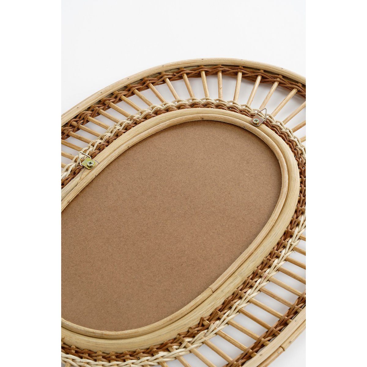 Ovale Wandspiegel Rotan L59 x B40 x H3 cm Lichtbruin