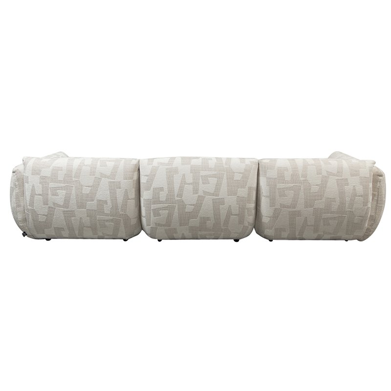 Amsterdam 4-seater sofa with white pouf
