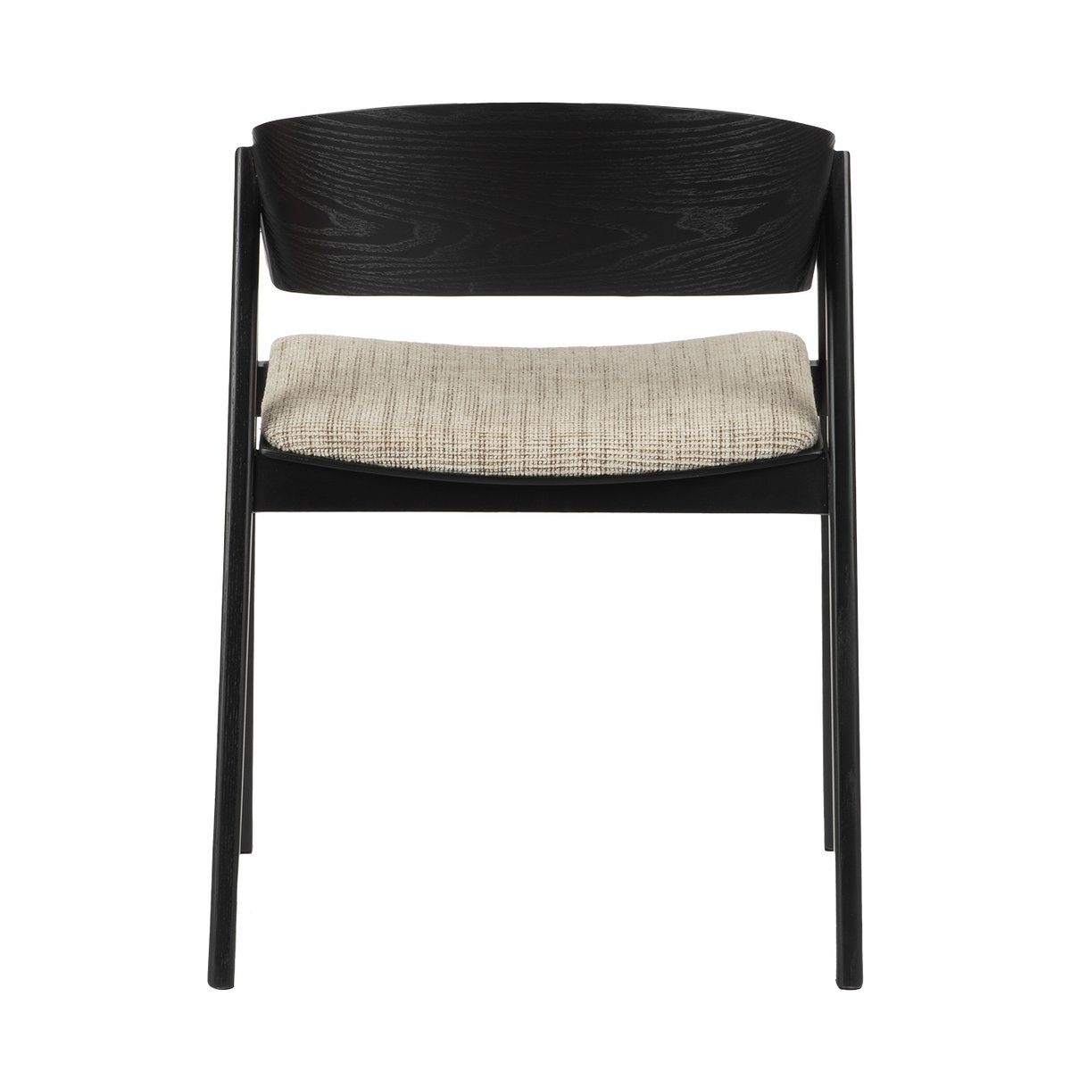 Eetkamerstoel Edo Japandi in zwart (Set van 2)