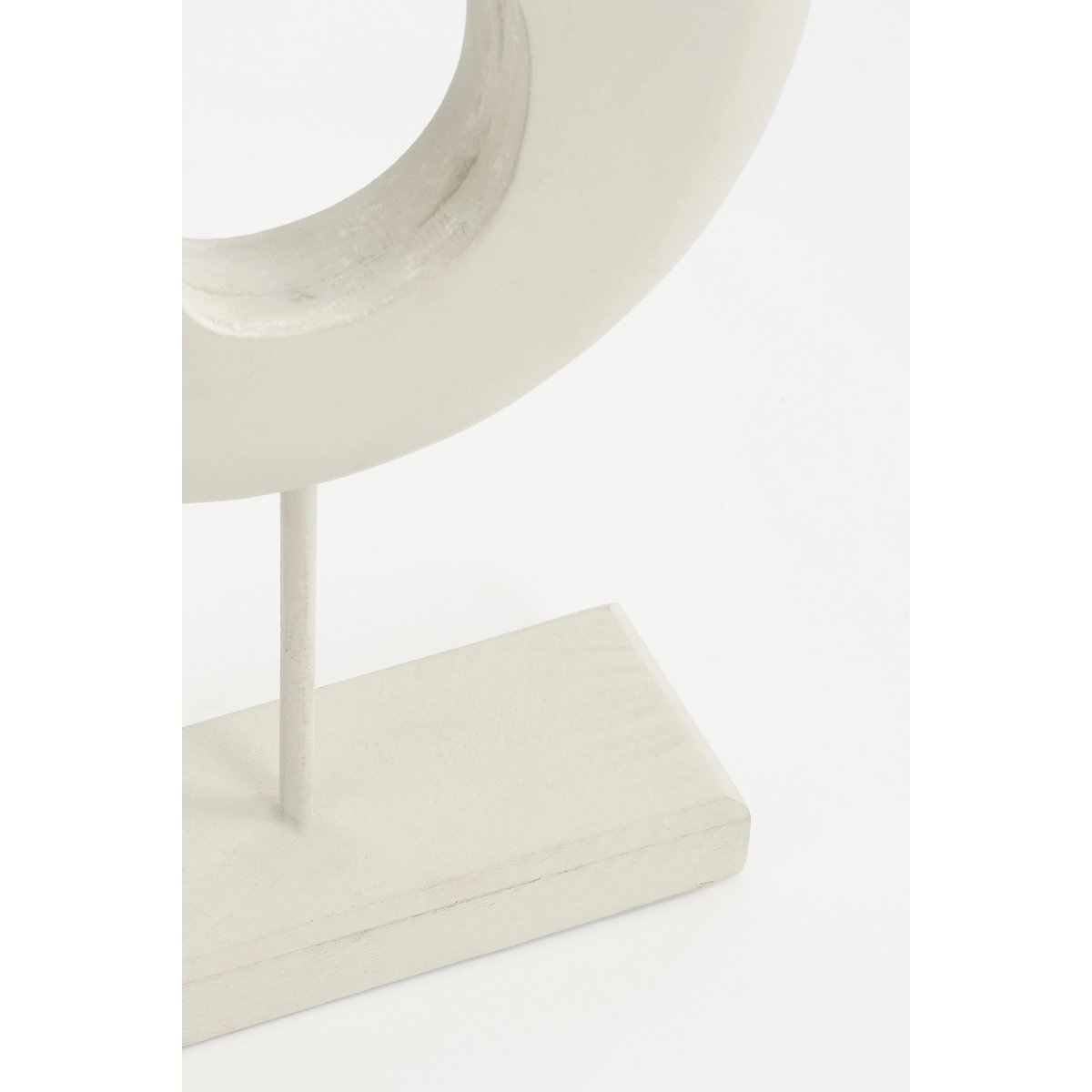 Ornament on Mango Wood Foot - Off White