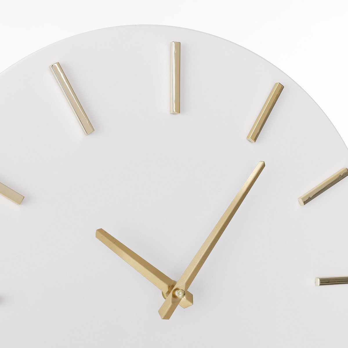 Wandklok Ø36 cm - Wit met Gouden Wijzers