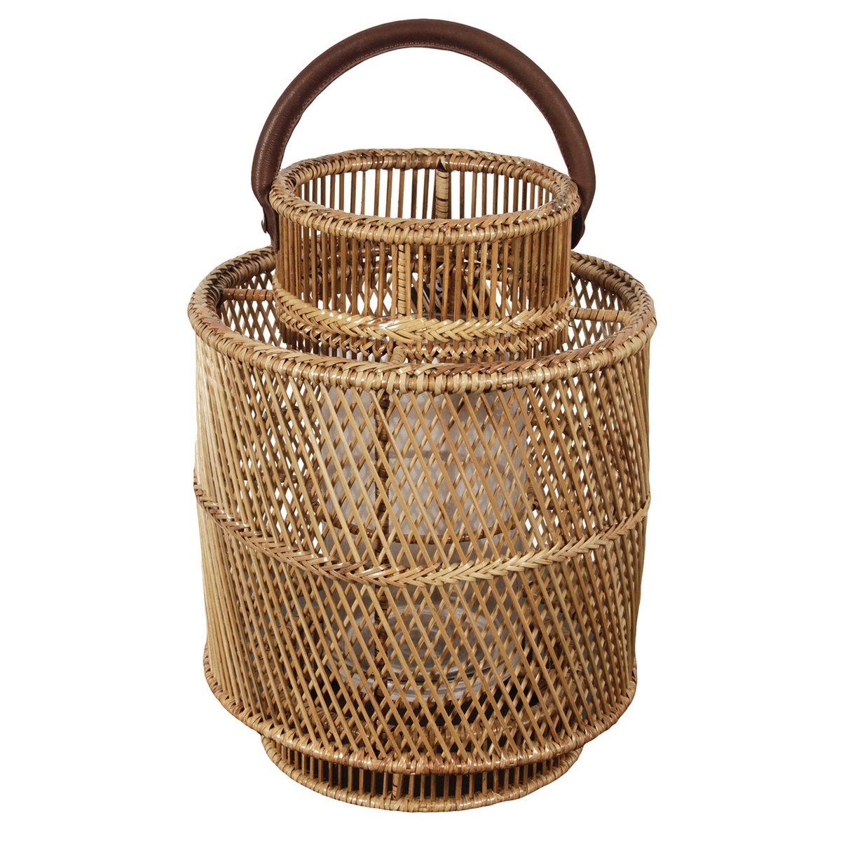 Handgemaakte rattan lantaarn uit Myanmar in een sfeervolle setting