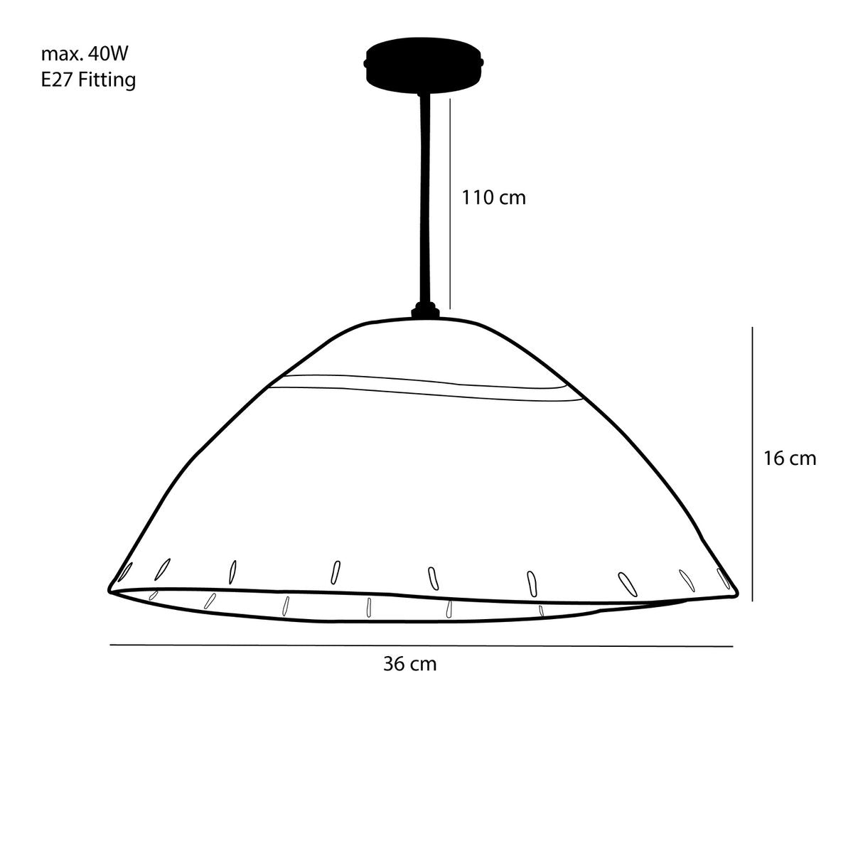 Hanglamp Jute Lichtbruin - H16 x Ø36 cm