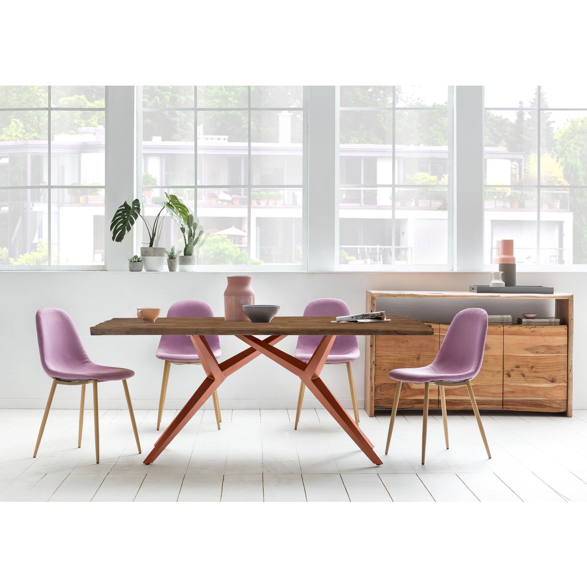 Dining table 240x100 cm with iron frame