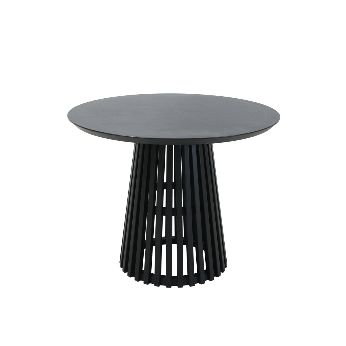 Ronde eettafel met kolomframe in moderne woonkamer