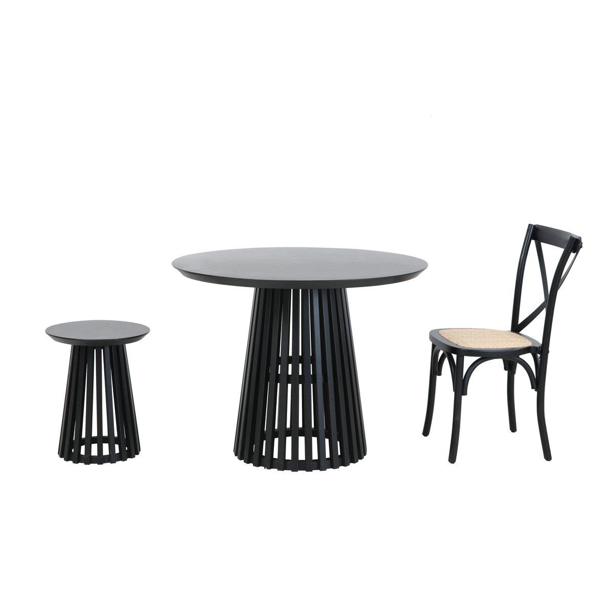Round Side Table Black