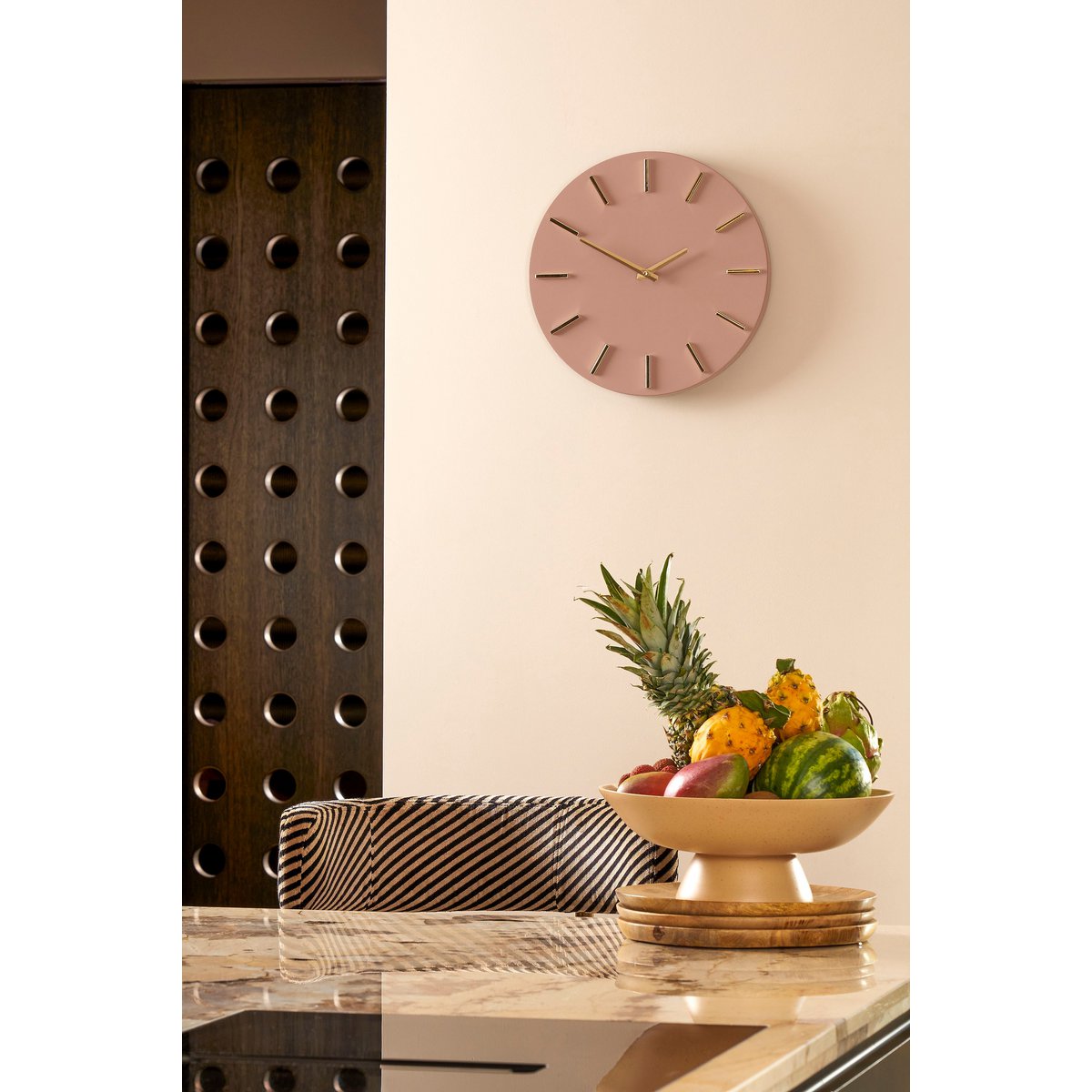 Wandklok Ø36 cm Roze