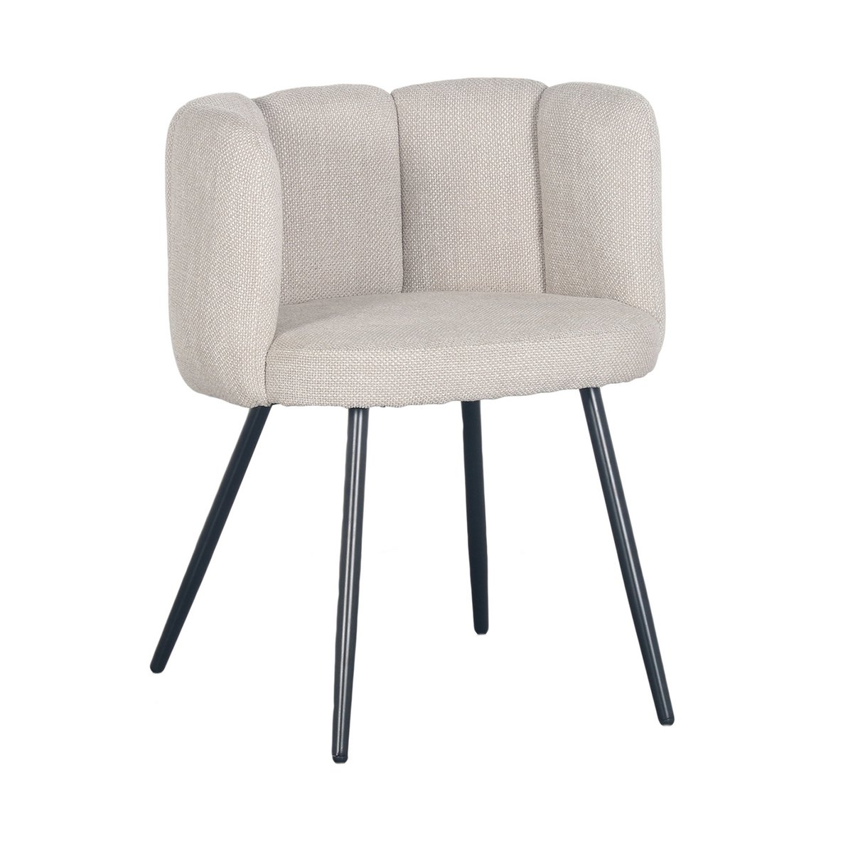 Beige eetkamerstoel met vijfvingerige rugleuning in moderne setting