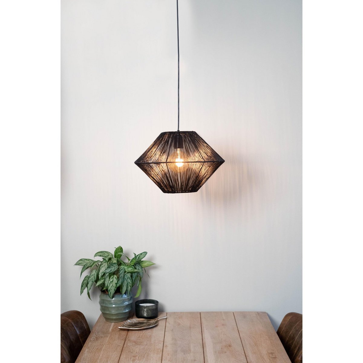 Hanglamp Charly Mat Zwart Ø40x27cm
