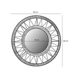 Ludy Wandspiegel Ø60 cm Jute Lichtbruin