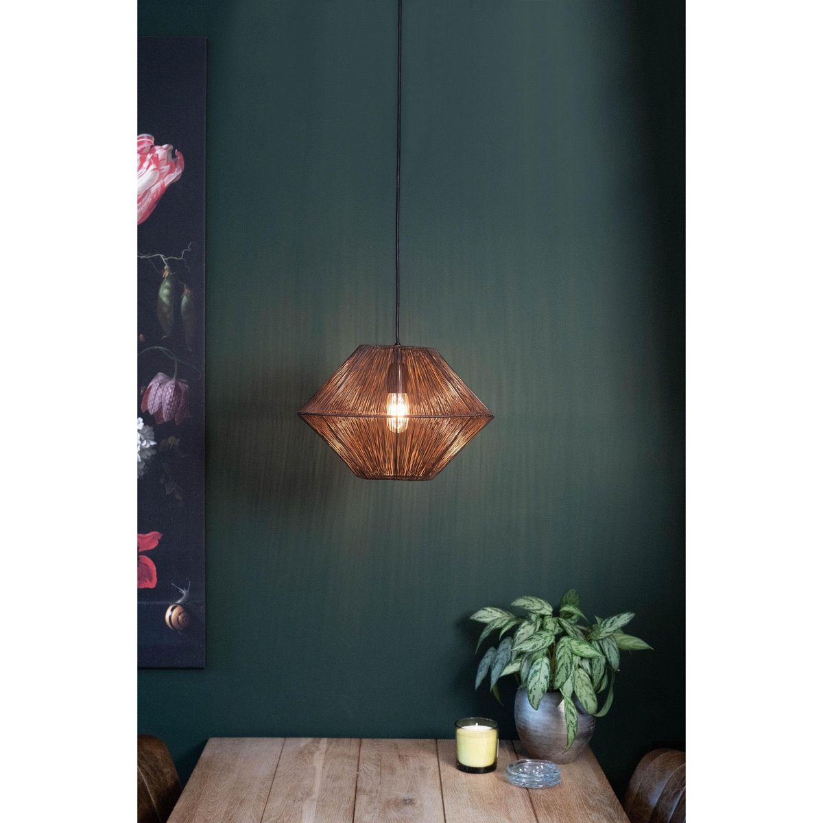 Hanglamp antiek brons Ø30x20cm