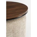 Salontafel met Poefs - 3-delig - Lichtgrijs - L79 x B45 x H41 cm