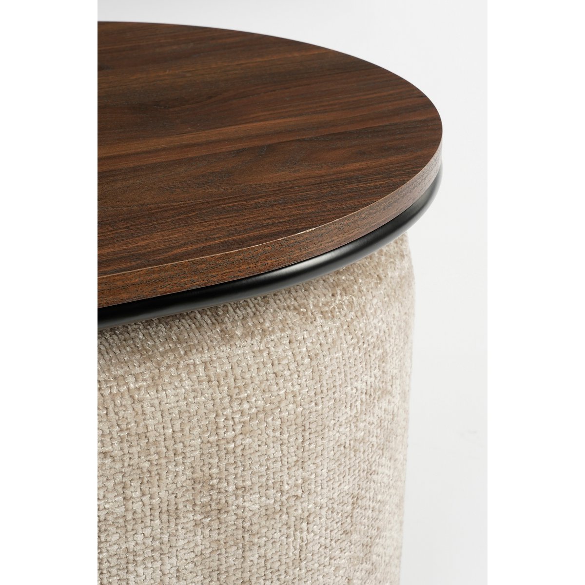 Salontafel met Poefs - 3-delig - Lichtgrijs - L79 x B45 x H41 cm