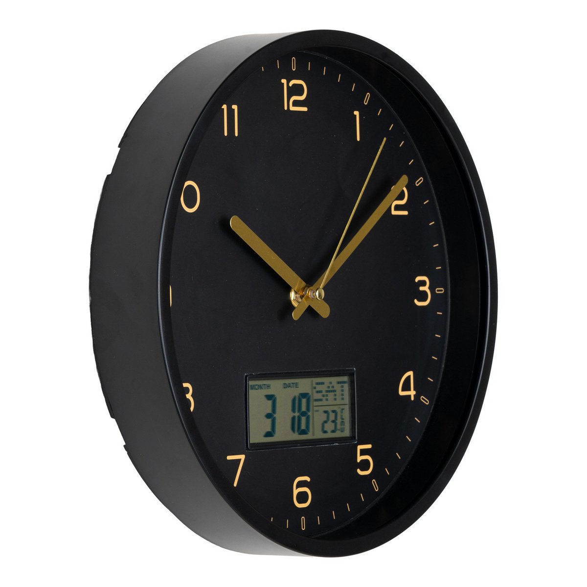 Amiens Wall Clock Black Ø25cm Plastic and Glass