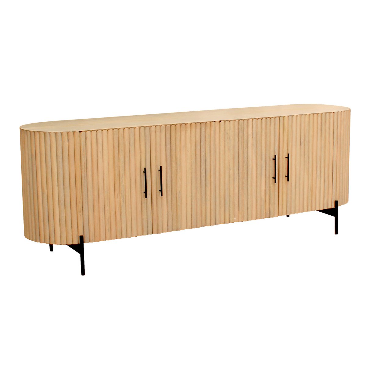 TV cabinet with mango wood and slats