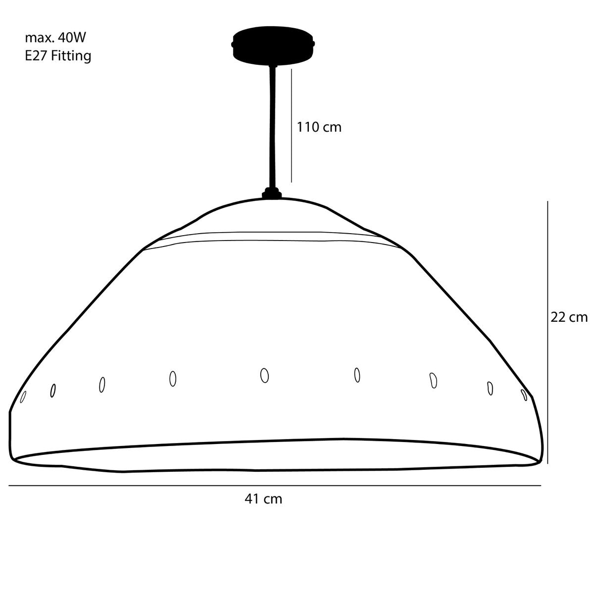Hanglamp Jute Lichtbruin - H22 x Ø41 cm