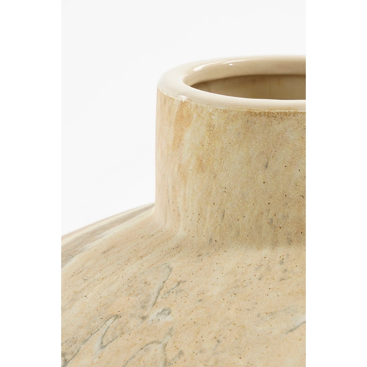 Trentino Vaas Keramiek Beige - L32 x B28 x H27 cm