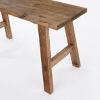 Houten Bankje Gerecycled Hout Bruin - L80 x B37 x H44 cm