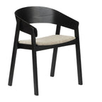 Set van 2 zwarte houten fauteuils met Japans design
