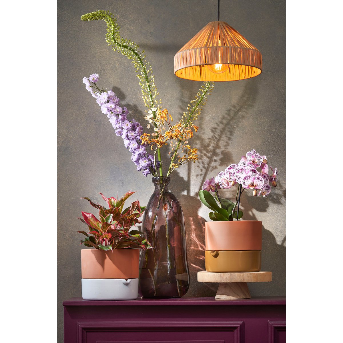 Elisa Hanglamp - Raffia - Lichtbruin - Ø30 cm