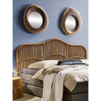 Rattan Side Table with Teak Top