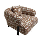 Loungestoel Amon in terracotta in moderne woonkamer