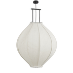 Pego hanglamp met linnen kap in off white in moderne woonkamer