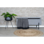 Bench Light Gray Polyester 95x36.5x43cm