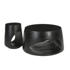 Side table Mango Wood Asymmetrical Black