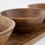 Schaaltjes en Dienblad Set - 200 ml Mangohout