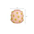 Smiley Vase - H28 x Ø29 cm - Ceramic - Light Pink, Ochre