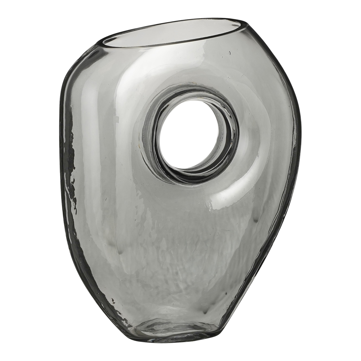 Grijze Glazen Vaas L18 x B8 x H23 cm