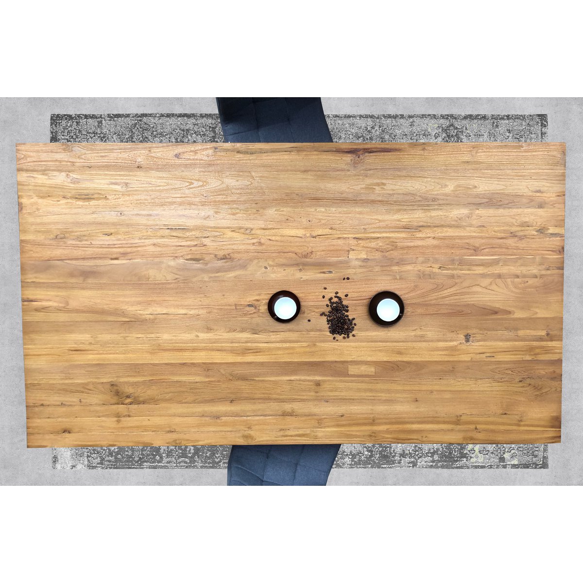 Dining table with iron frame 220x100 cm