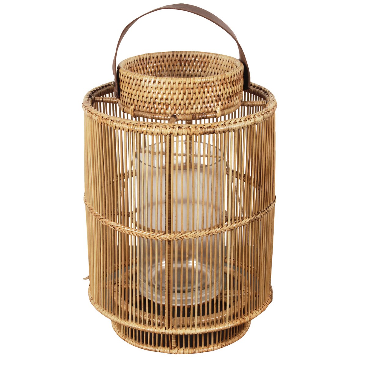 Handgemaakte rattan lantaarn uit Myanmar in een sfeervolle setting