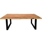 Tafel 120x80 cm met naturel blad en zwart frame