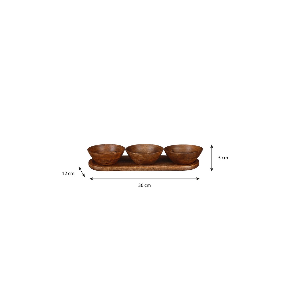 Schaaltjes en Dienblad Set - 200 ml Mangohout