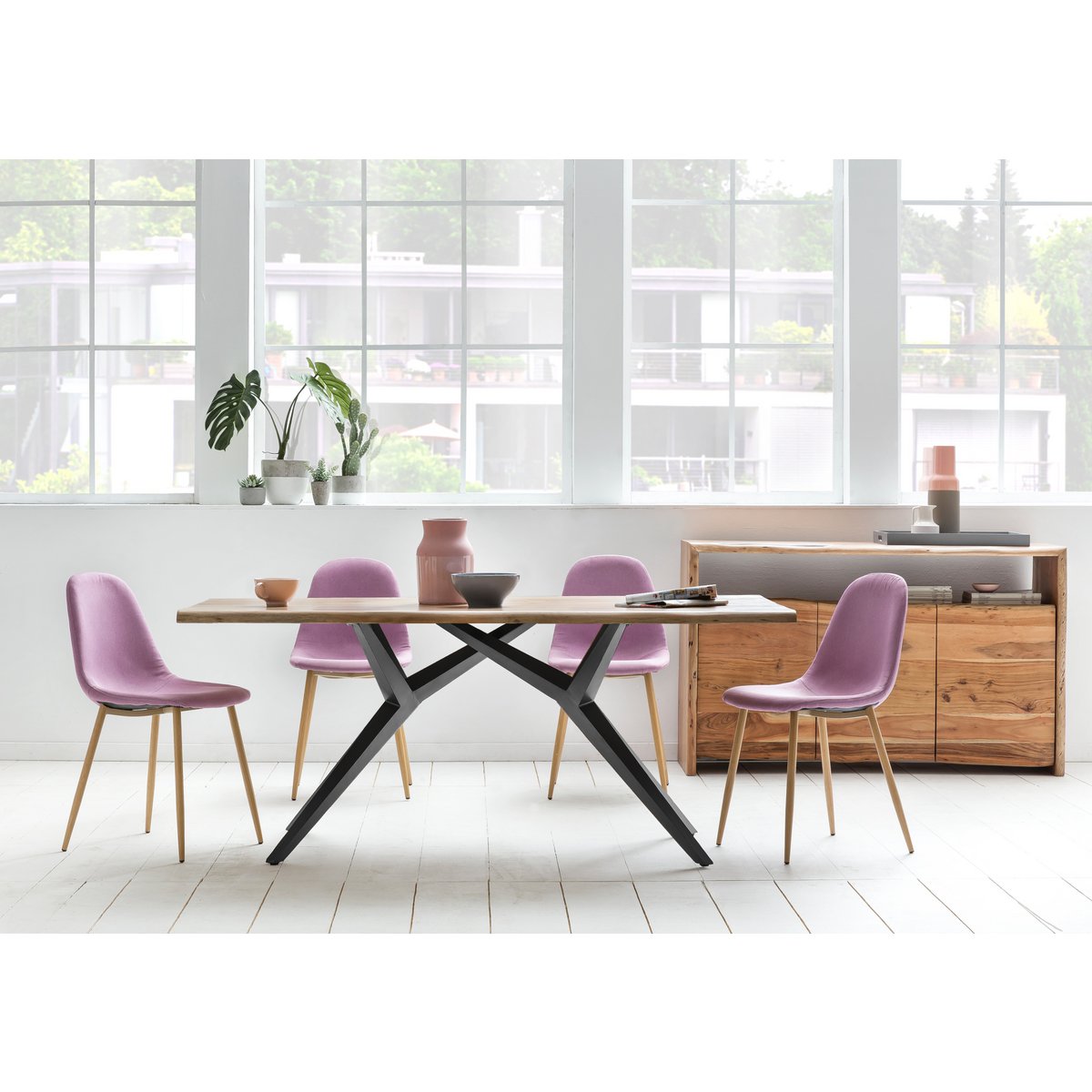 Dining table 180x100 cm with iron frame