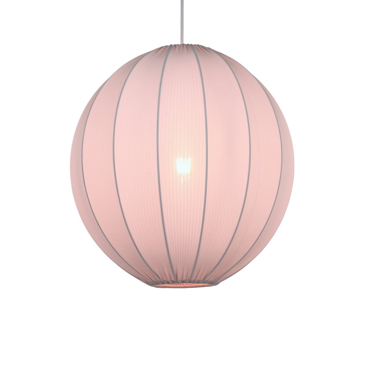 Roze hanglamp met stoffen kap in moderne inrichting