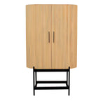 Mango Wood Cabinet with Slatted Design
