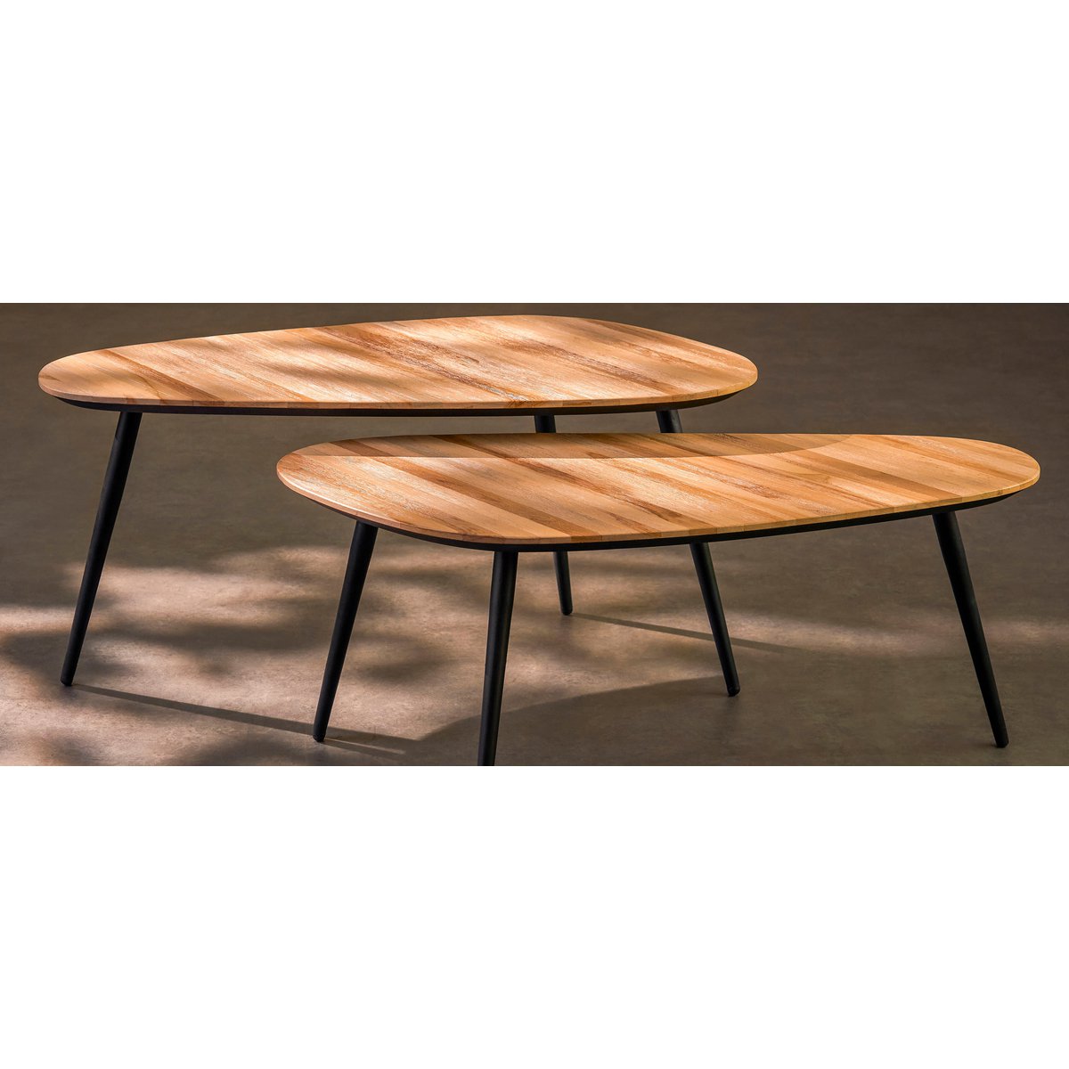 Jailey Bijzettafel - Set van 2 - Gerecycled Hout - Bruin - L84 x B39 x H39 cm