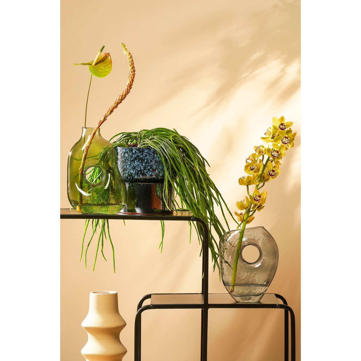 Vase Glass Light Green L19 x W11 x H25 cm