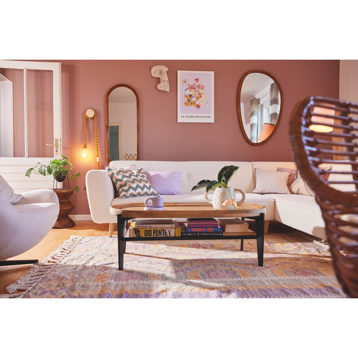 Rectangular Coffee Table with Tray