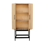 Mango Wood Cabinet with Slatted Design