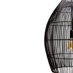 Hanglamp mat zwart Ø43x55 cm