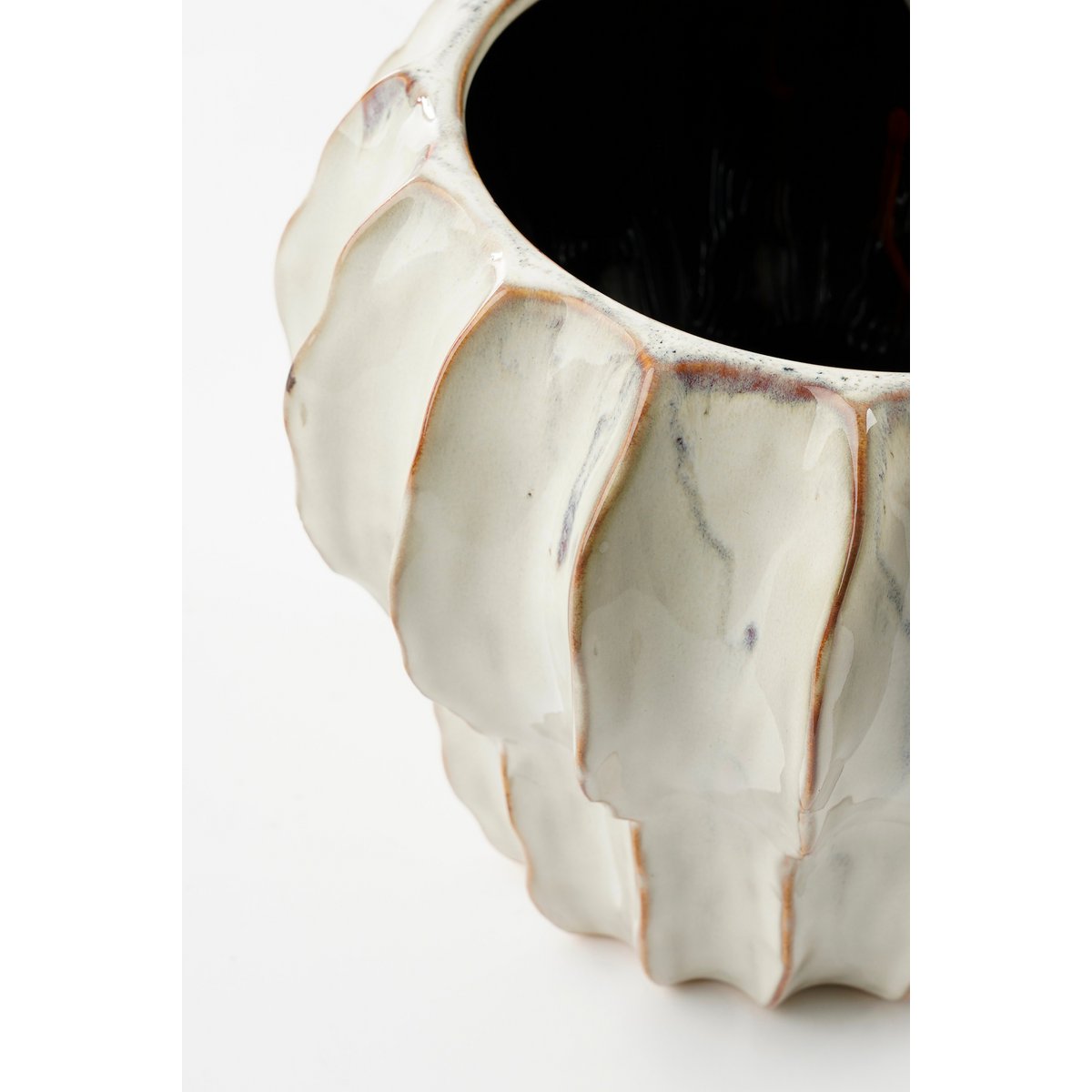Altea Flower Pot Indoor - H20 x Ø25 cm - Ceramic - White