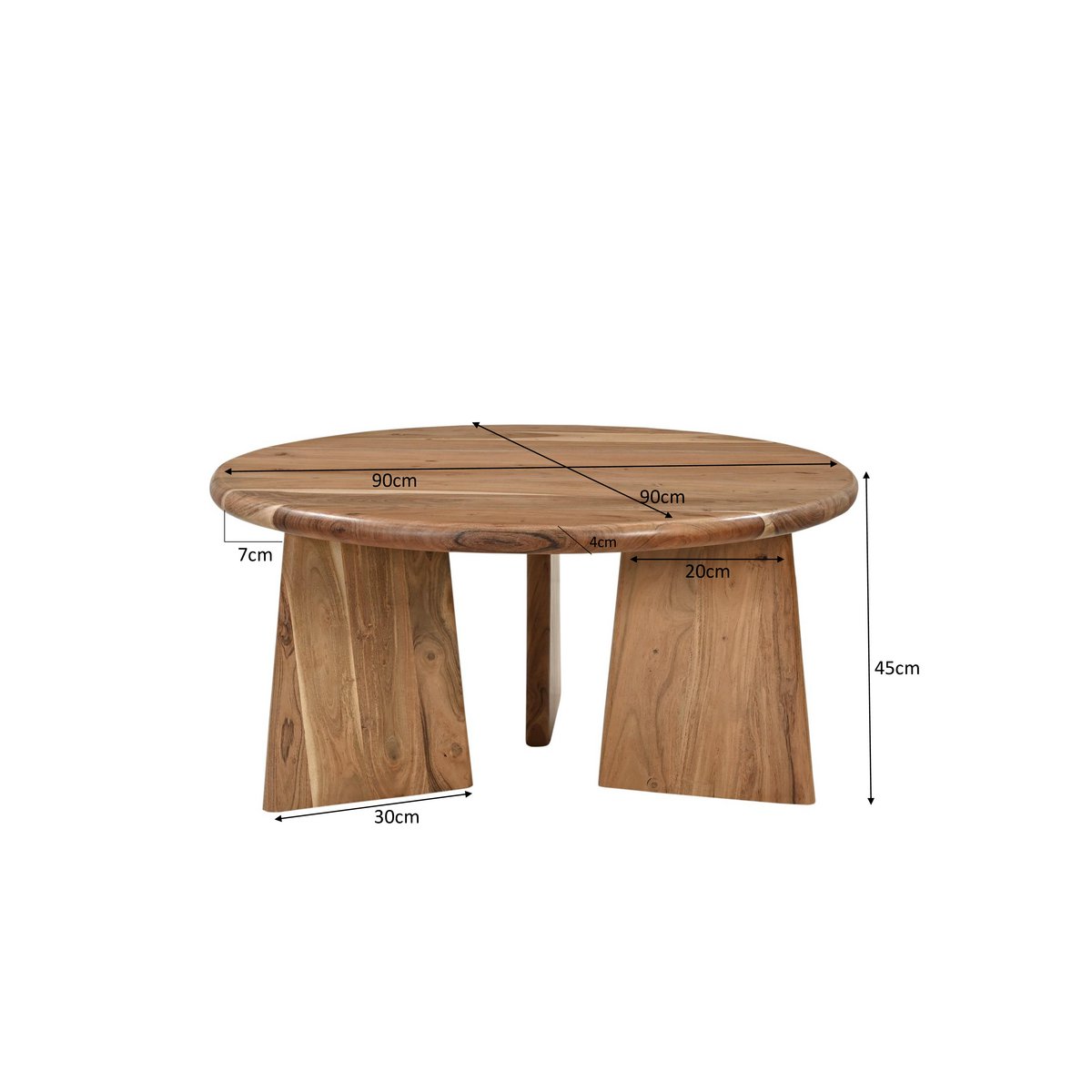 Round Coffee Table Ø 90 cm Acacia Wood